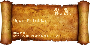 Ugor Miletta névjegykártya